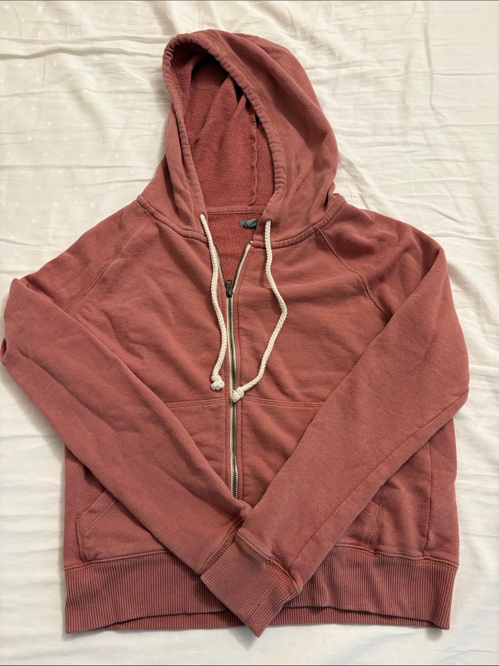 aerie Dusty Rose Zip-Up Hooded Sweatshirt